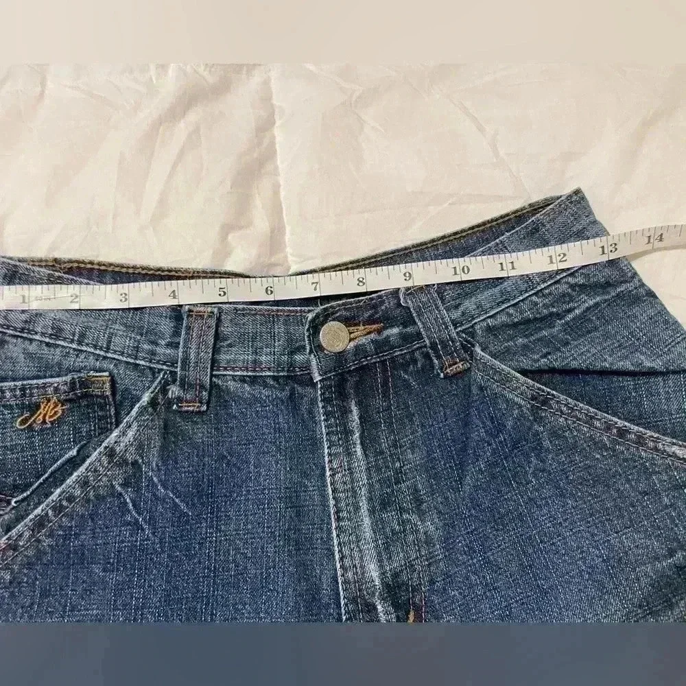 VTG MAKAVELI Brand Tupac Denim Jeans Rap Portrait Logo 90s 2Pac Size 14 wide leg - Picture 11 of 16